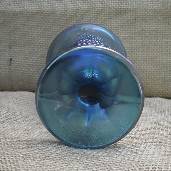 Vintage Indiana Glass Blue Carnival Grapes Goblet - Picture 12 of 16